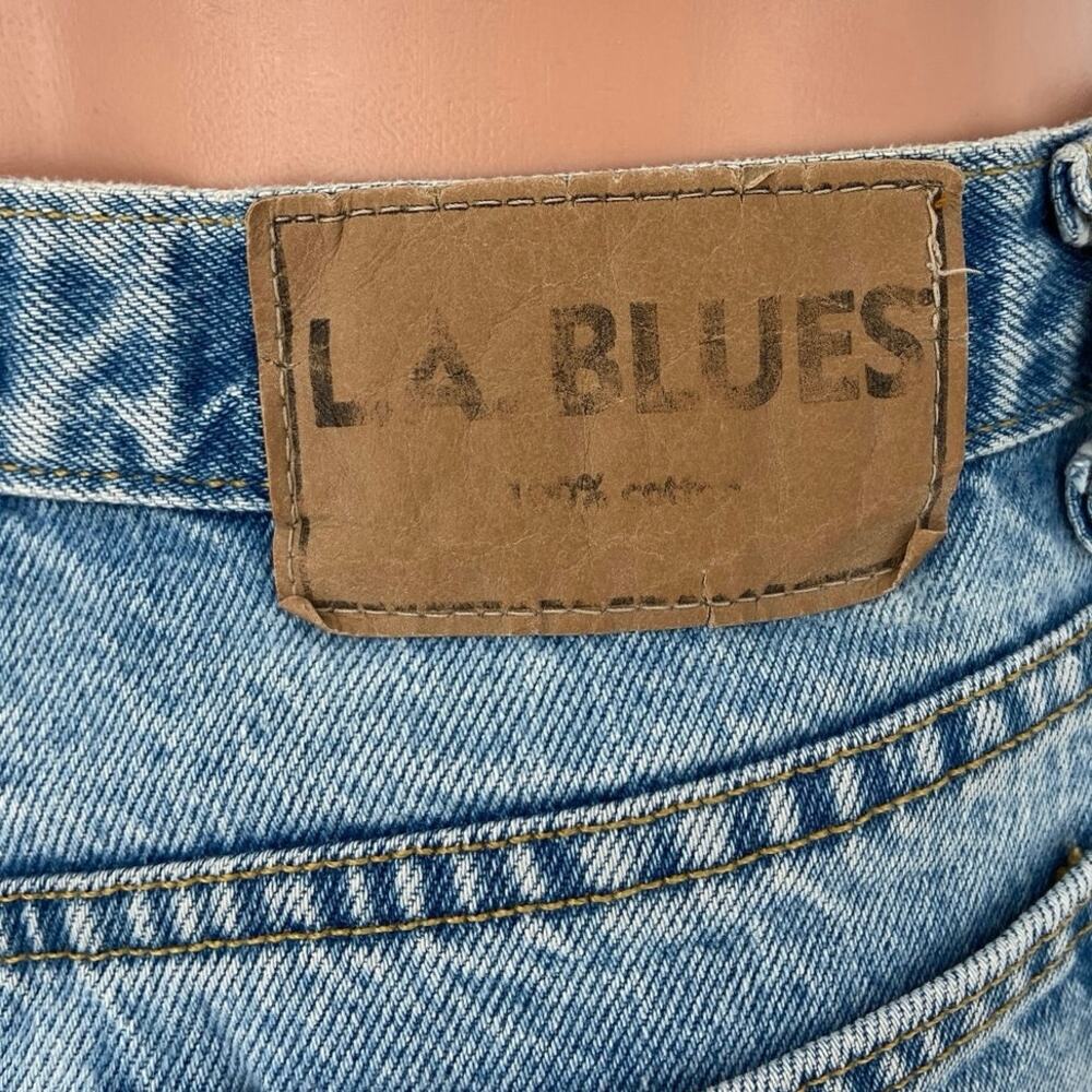 LA Blues Cotton Light Wash Classic Fit High Rise Straight Cropped Jeans Size 12P - Picture 4 of 6